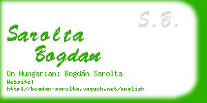 sarolta bogdan business card
